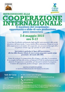 CERISDI- COOPI - Corso cooperazione internazionale -7 e 8 maggio 2015- locandina